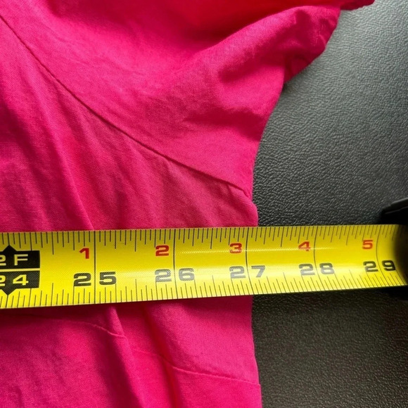 Woman Within Women's 2X (26/28) Pin Tuck Hot Pink Top Cotton Colorful Altered - Picture 7 of 12